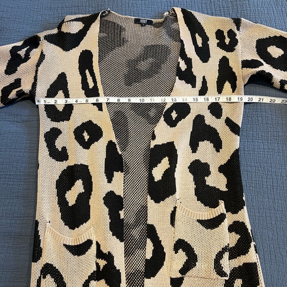 Animal Print Long Open Cardigan size Large - Picture 9 of 11